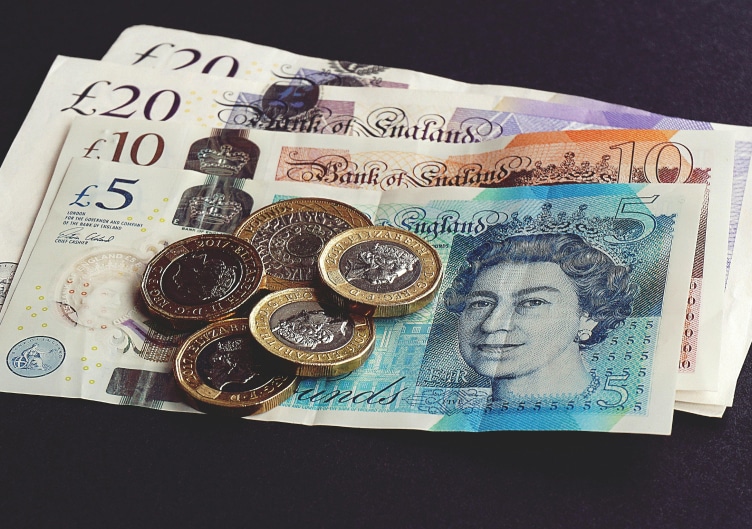 UK cash money in notes and coins