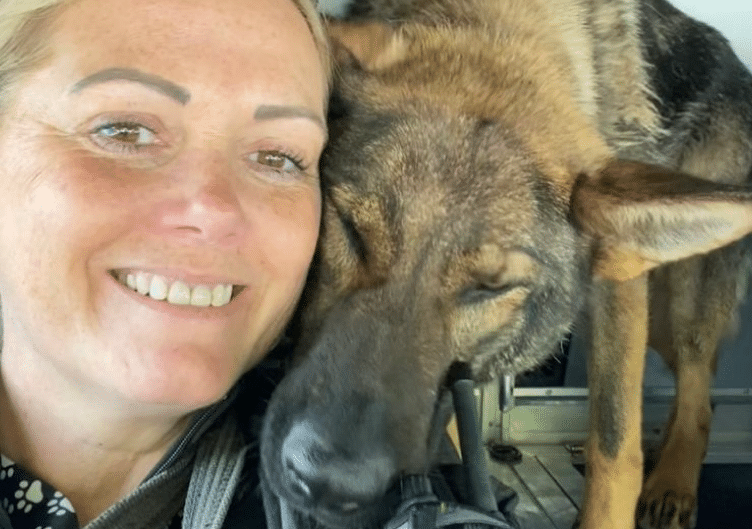 Becky Jones and Police Dog Jerri