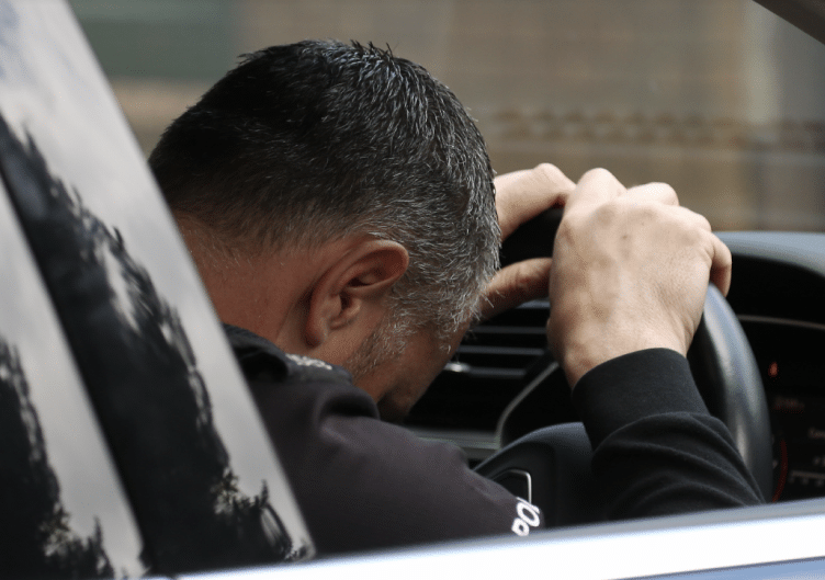 Police officer in car