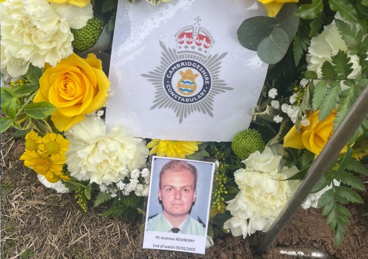 A wreath was laid in memory of PC Andy Newbery.